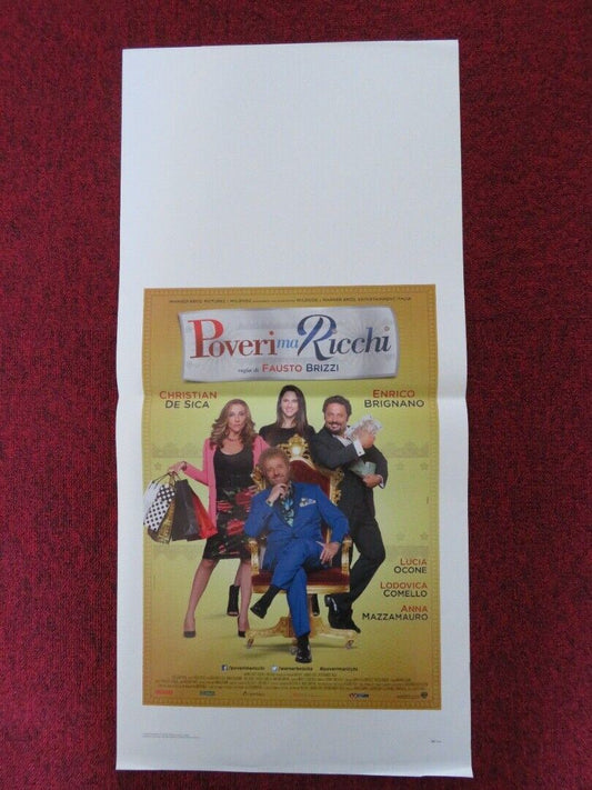 POVERI MA RICCHI ITALIAN LOCANDINA (27.5"x13") POSTER CHRISTIAN DE SICA 2016 Movie posters