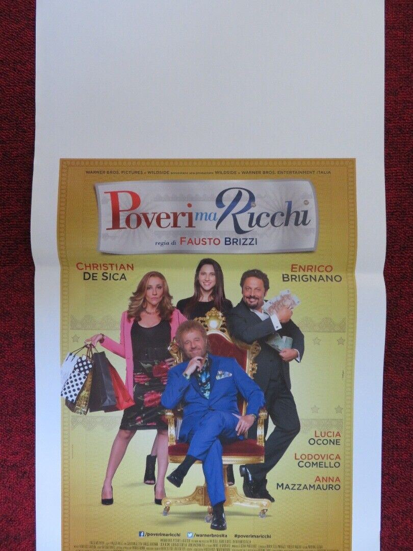 POVERI MA RICCHI ITALIAN LOCANDINA (27.5"x13") POSTER CHRISTIAN DE SICA 2016 Movie posters