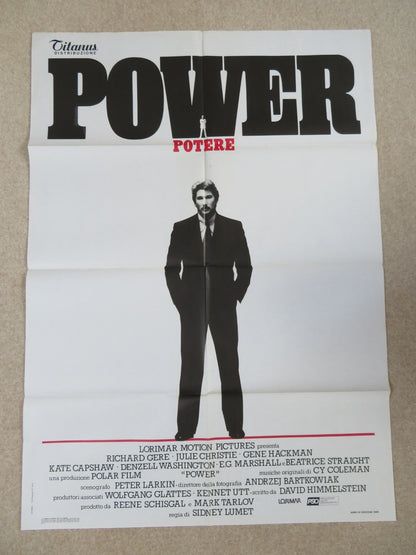 POWER - B ITALIAN 2 FOGLIO POSTER RICHARD GERE GENE HACKMAN 1986 Rendezvous Cinema Movie posters