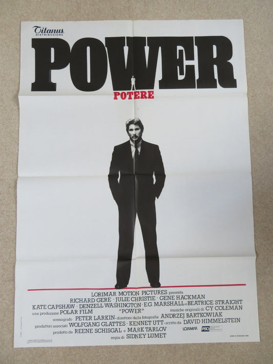 POWER - B ITALIAN 2 FOGLIO POSTER RICHARD GERE GENE HACKMAN 1986 Rendezvous Cinema Movie posters