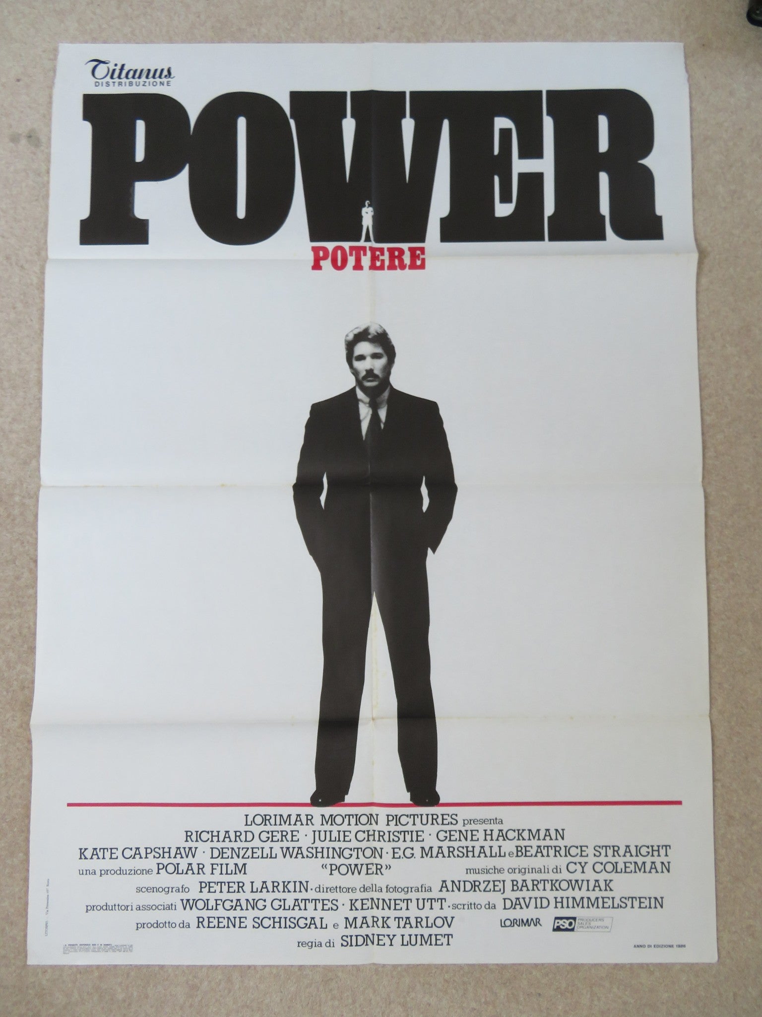 POWER ITALIAN 2 FOGLIO POSTER RICHARD GERE GENE HACKMAN 1986 Rendezvous Cinema Movie posters