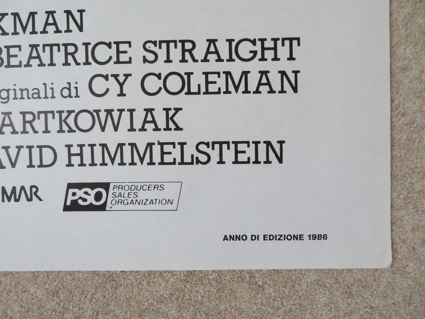 POWER ITALIAN 2 FOGLIO POSTER RICHARD GERE GENE HACKMAN 1986 Rendezvous Cinema Movie posters