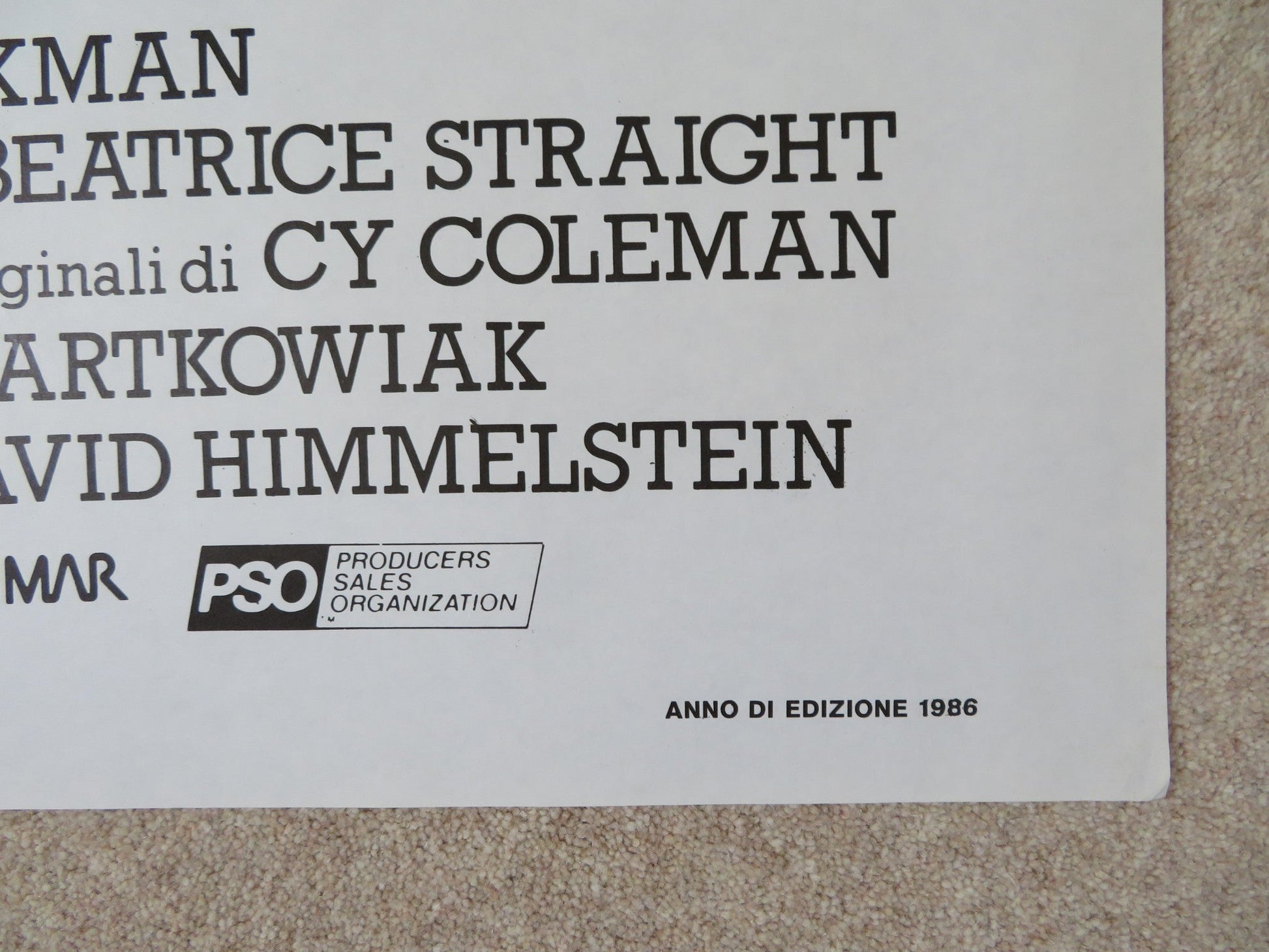 POWER ITALIAN 2 FOGLIO POSTER RICHARD GERE GENE HACKMAN 1986 Rendezvous Cinema Movie posters