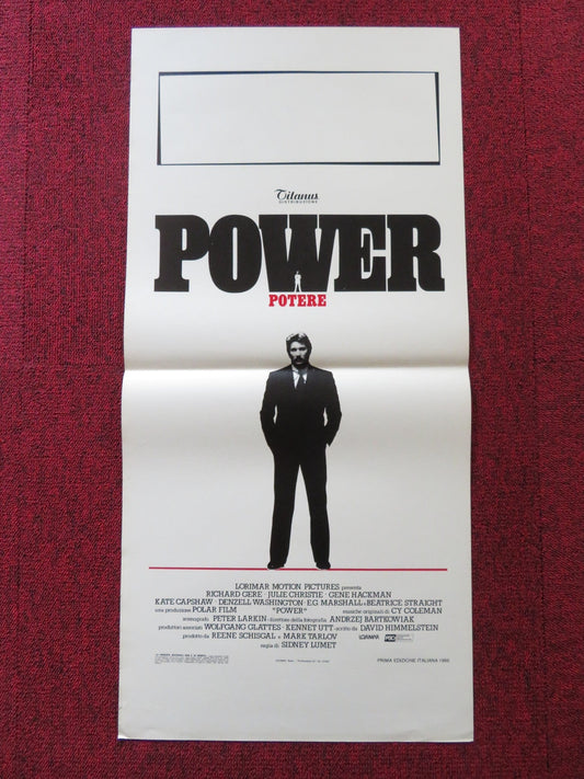 POWER ITALIAN LOCANDINA POSTER RICHARD GERE GENE HACKMAN 1986 Rendezvous Cinema Movie posters