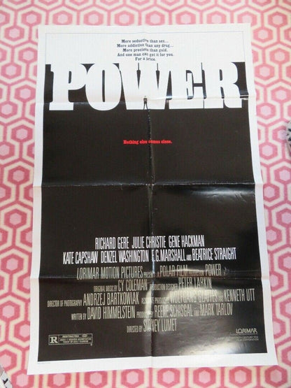 POWER US ONE SHEET POSTER RICHARD GERE GENE HACKMAN 1985 Movie posters