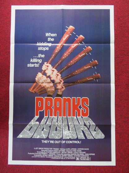 PRANKS / The Dorm That Dripped Blood FOLDED US ONE SHEET POSTER 1982 - Rendezvous Cinema
