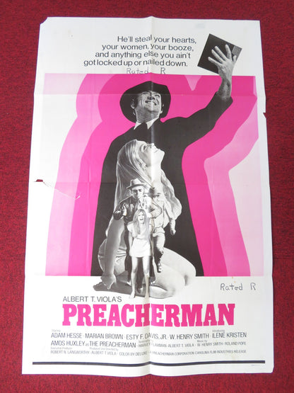 PREACHERMAN FOLDED US ONE SHEET POSTER ALBERT T. VIOLA ILENE KRISTEN 1971 Rendezvous Cinema Movie posters