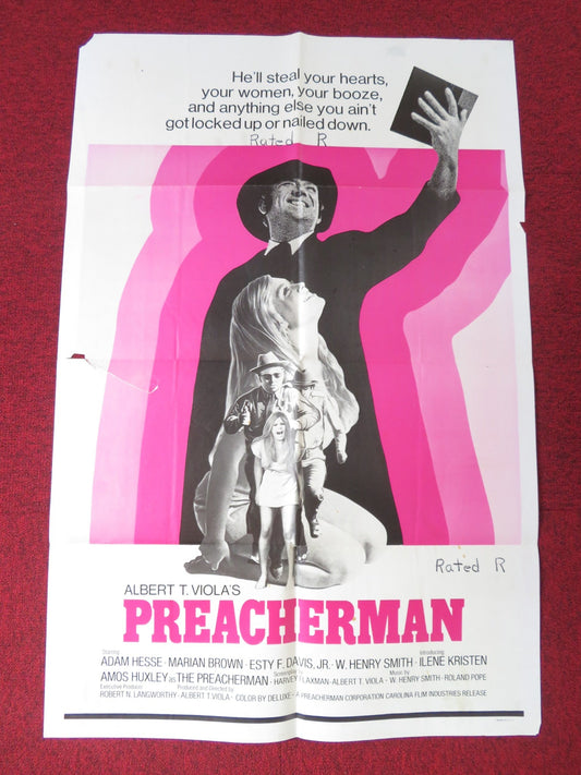 PREACHERMAN FOLDED US ONE SHEET POSTER ALBERT T. VIOLA ILENE KRISTEN 1971 Rendezvous Cinema Movie posters