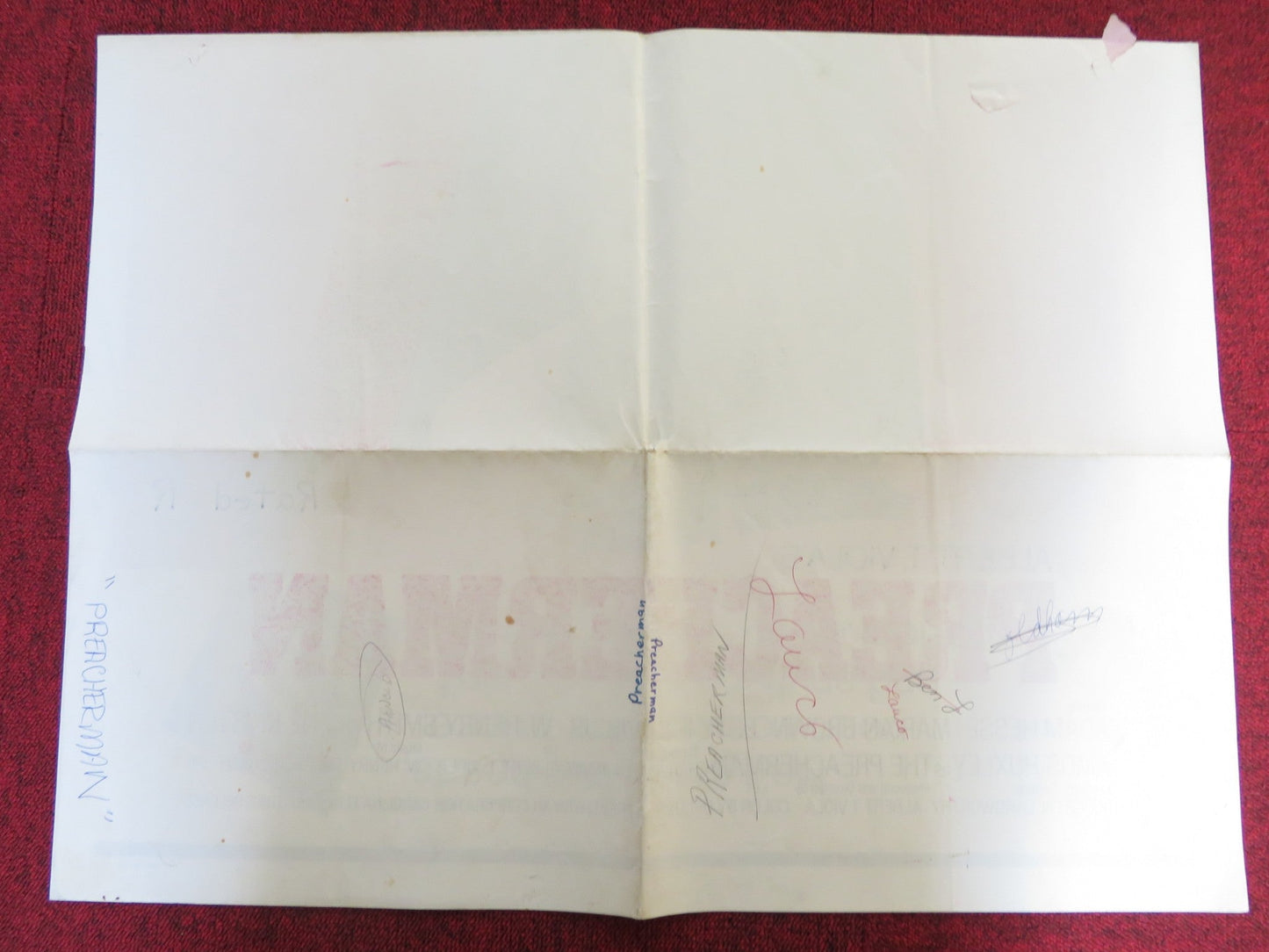 PREACHERMAN FOLDED US ONE SHEET POSTER ALBERT T. VIOLA ILENE KRISTEN 1971 Rendezvous Cinema Movie posters