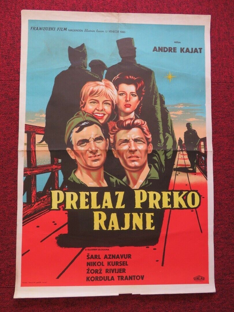 PRELAZ PREKO RAJNE /Tomorrow Is My Turn YUGOSLAVIAN (19"x 28") POSTER 1960 Movie posters