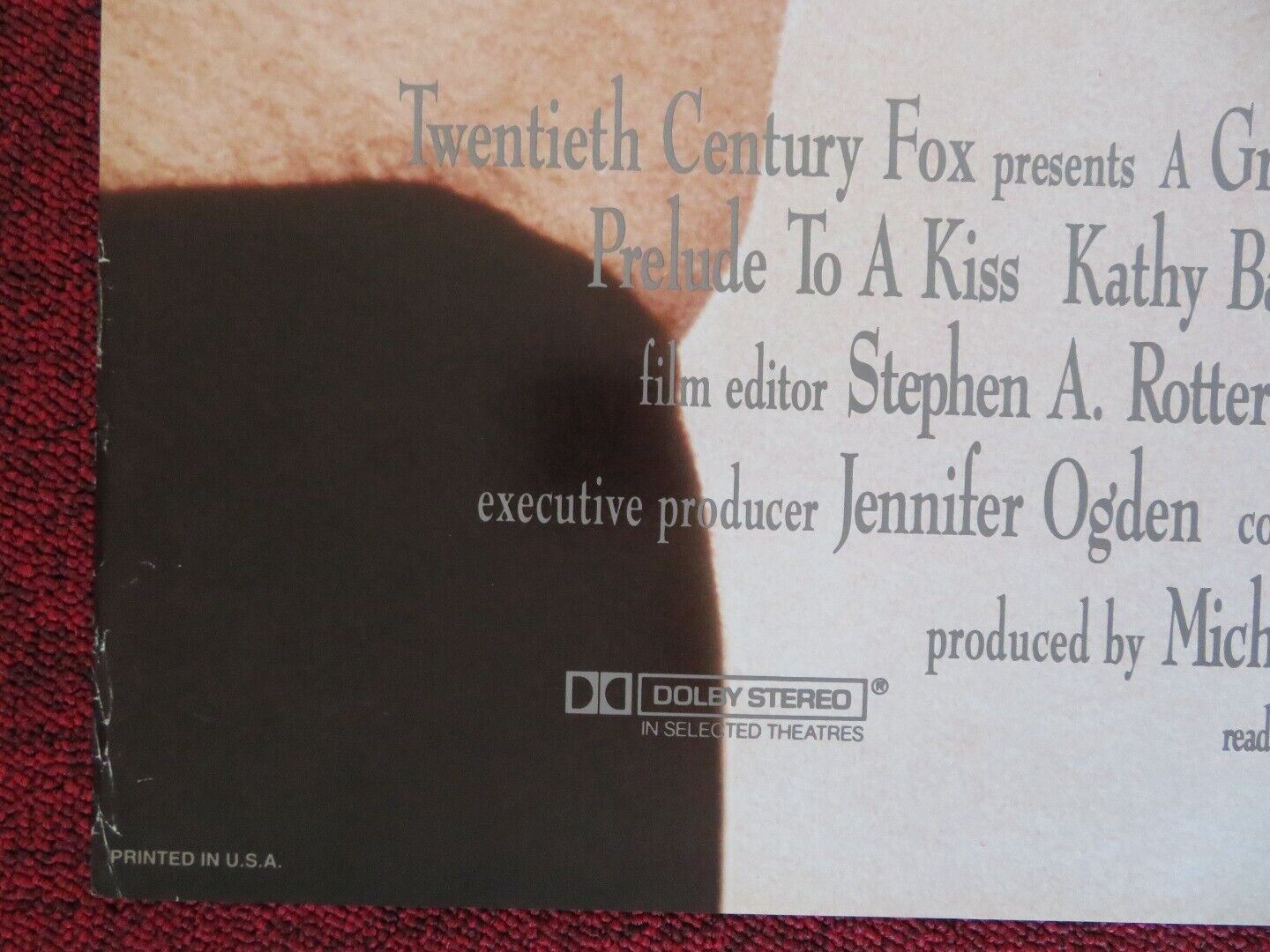 PRELUDE TO A KISS ONE FOLDED US ONE SHEET POSTER ALEC BALDWIN MEG RYAN 1992 Movie posters