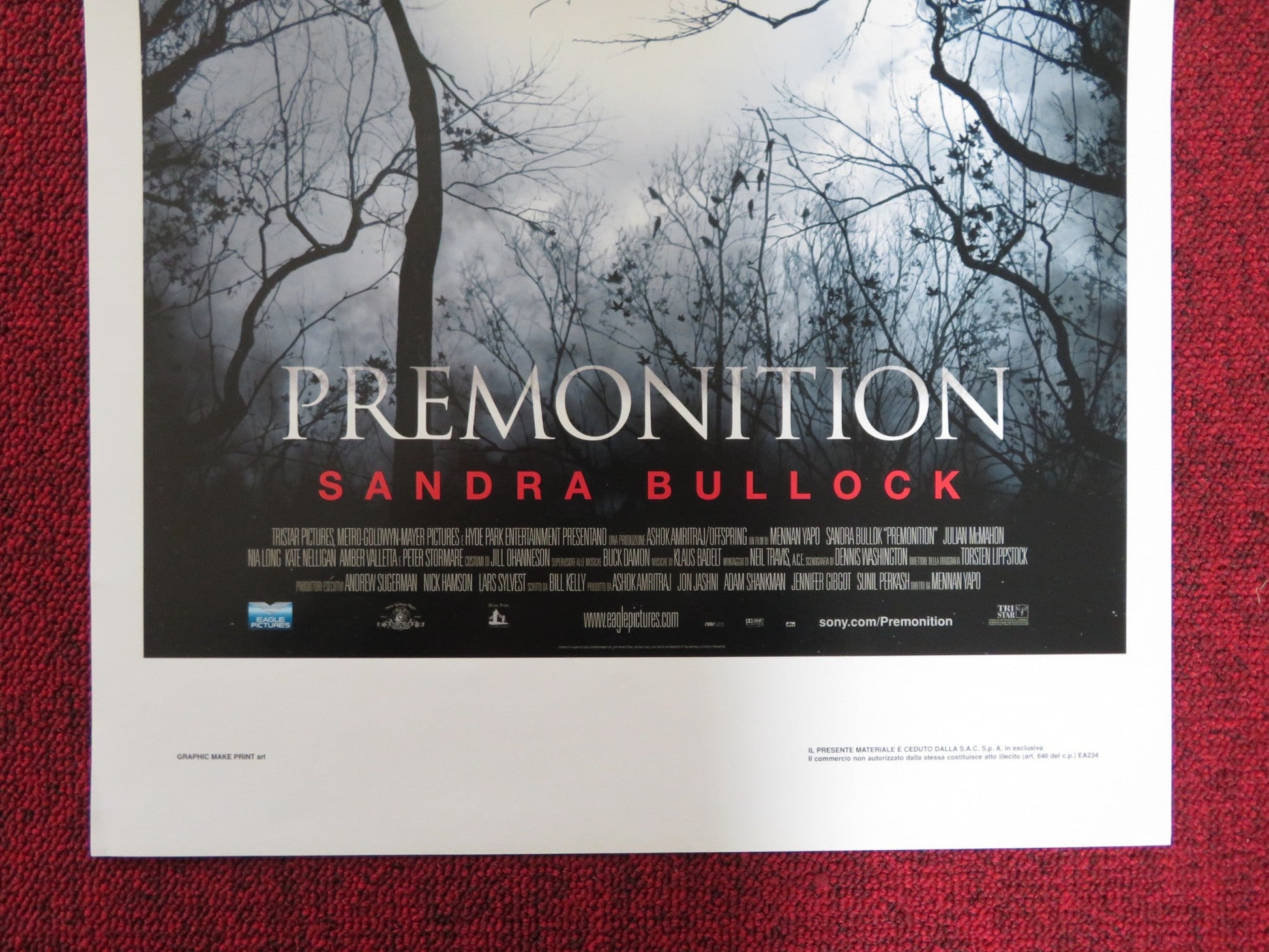 PREMONITION ITALIAN LOCANDINA POSTER SANDRA BULLOCK JULIAN MCMAHON 2007 Rendezvous Cinema Movie posters