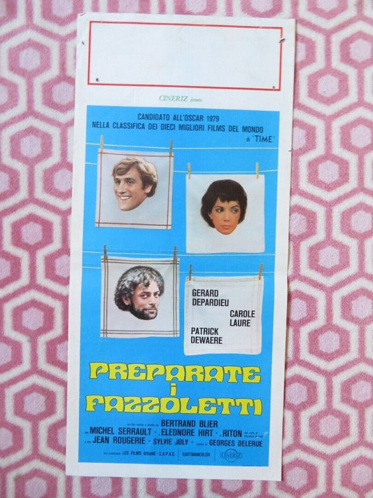 PREPARATE I FAZZOLETTI ITALIAN LOCANDINA (27.5"x13") POSTER 1978 Movie posters