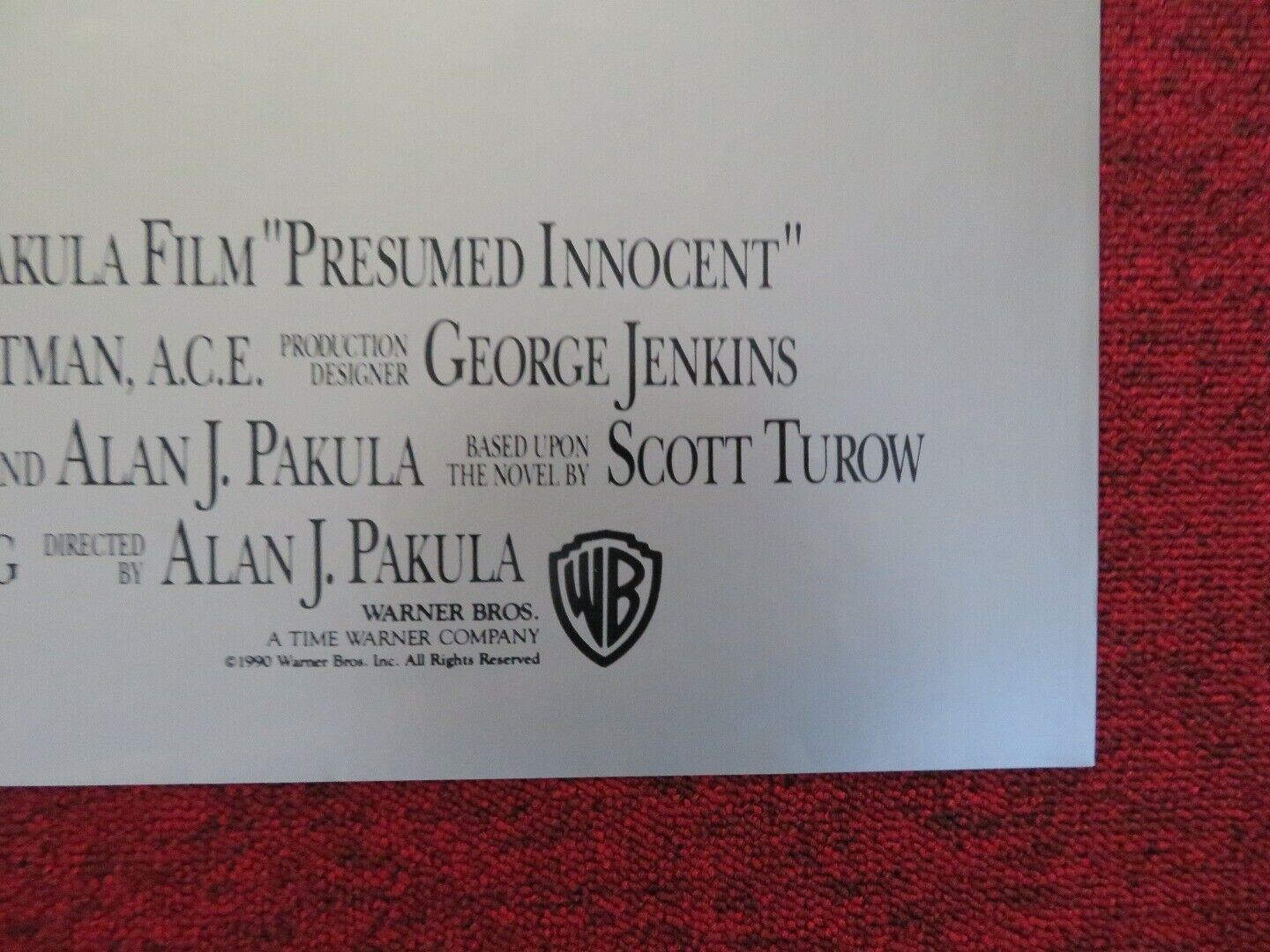 PRESUMED INNOCENT FOLDED US ONE SHEET POSTER HARRISON FORD 1990 Movie posters