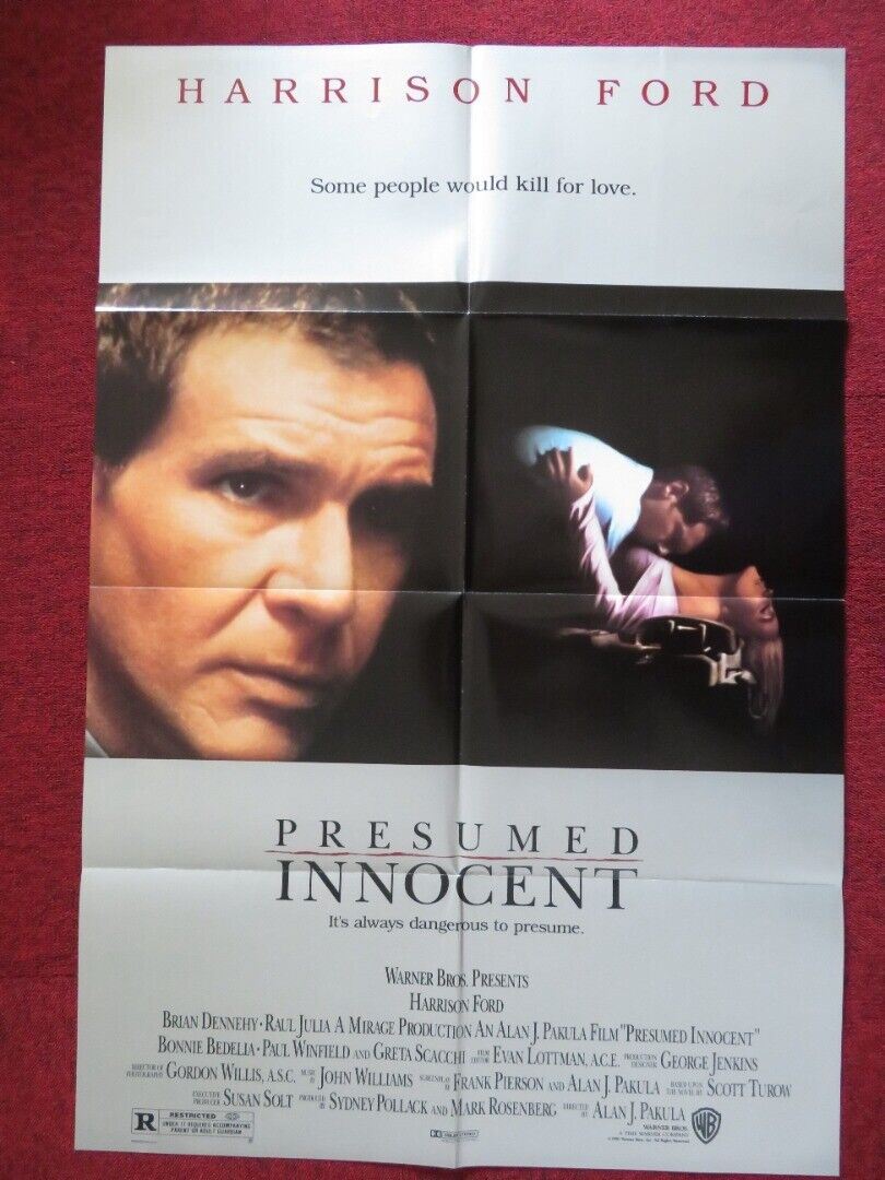 PRESUMED INNOCENT FOLDED US ONE SHEET POSTER HARRISON FORD RAUL JULIA 1990 Movie posters