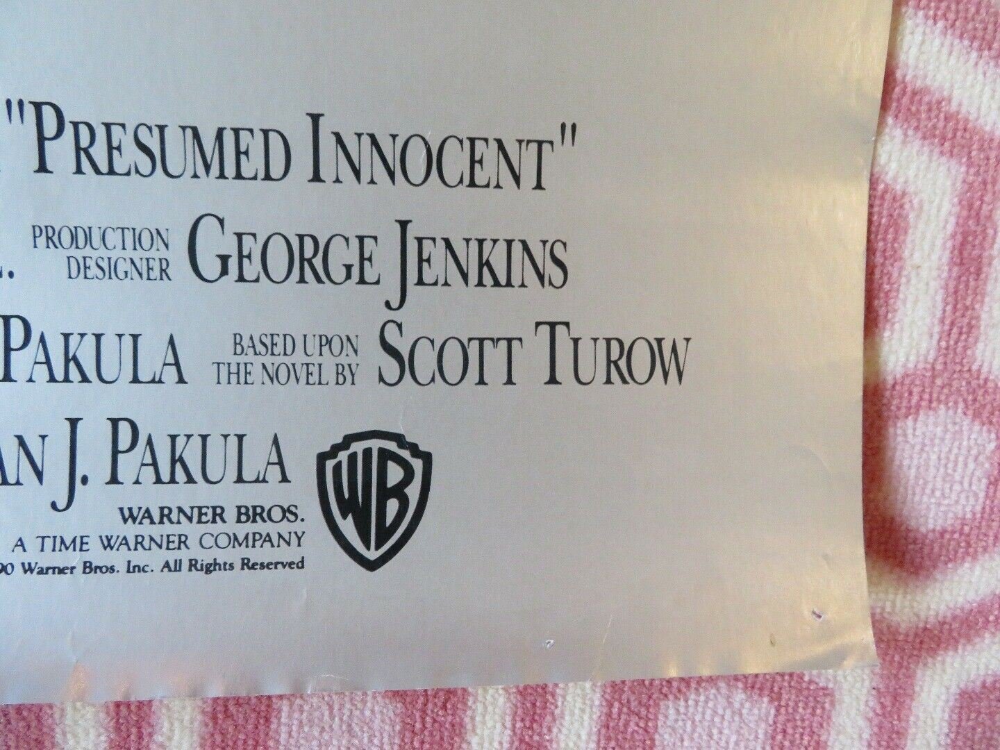 PRESUMED INNOCENT US ONE SHEET ROLLED POSTER HARRISON FORD 1990 - Rendezvous Cinema