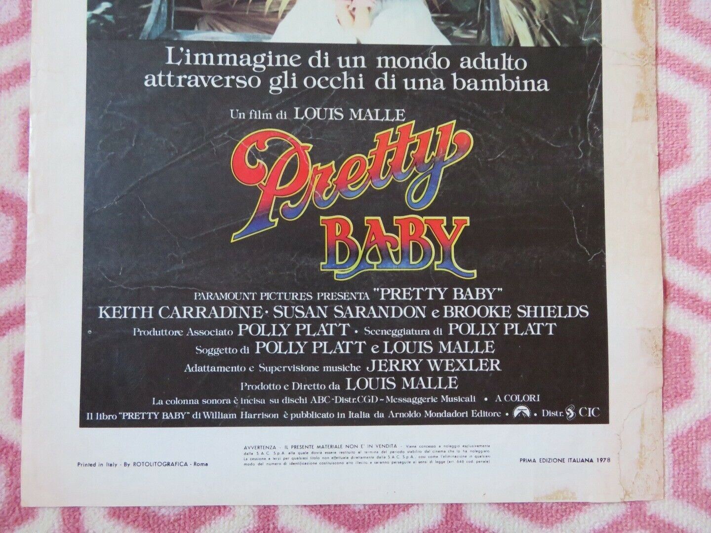 PRETTY BABY ITALIAN LOCANDINA (27.5"x13.5") POSTER BROOKE SHIELDS 1978 - Rendezvous Cinema