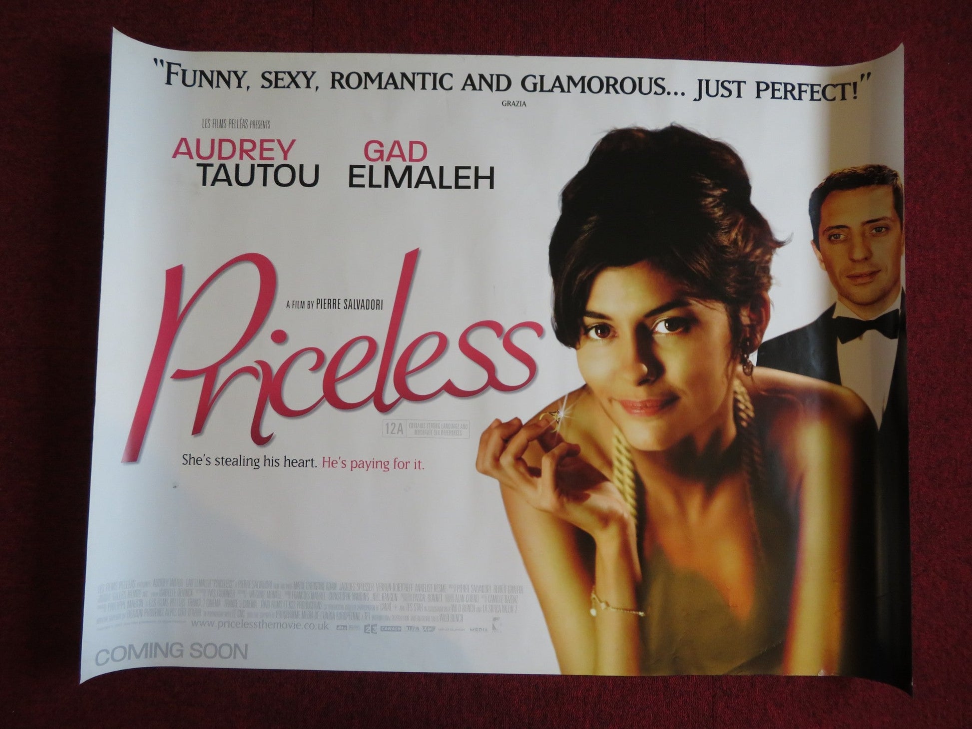 PRICELESS UK QUAD (30"x 40") ROLLED POSTER AUDREY TAUTOU GAD ELMALEH 2006 Rendezvous Cinema Movie posters