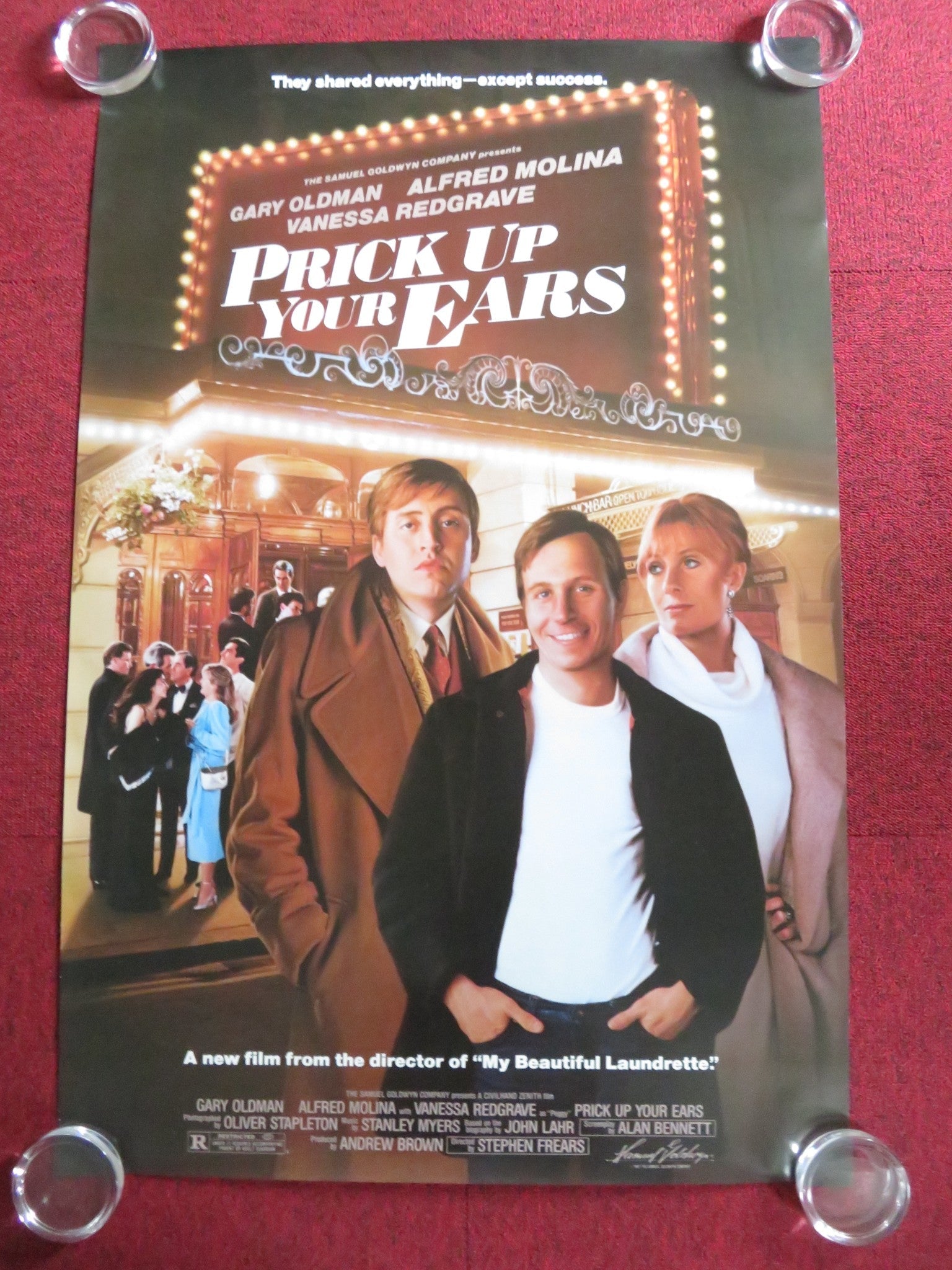 PRICK UP YOUR EARS US ONE SHEET ROLLED POSTER GARY OLDMAN ALFRED MOLINA 1987 Rendezvous Cinema Movie posters