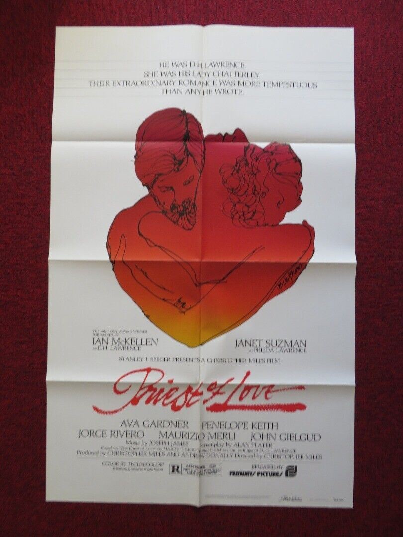 PRIEST OF LOVE FOLDED US ONE SHEET POSTER IAN MCKELLEN PENELOPE KEITH 1981 Movie posters