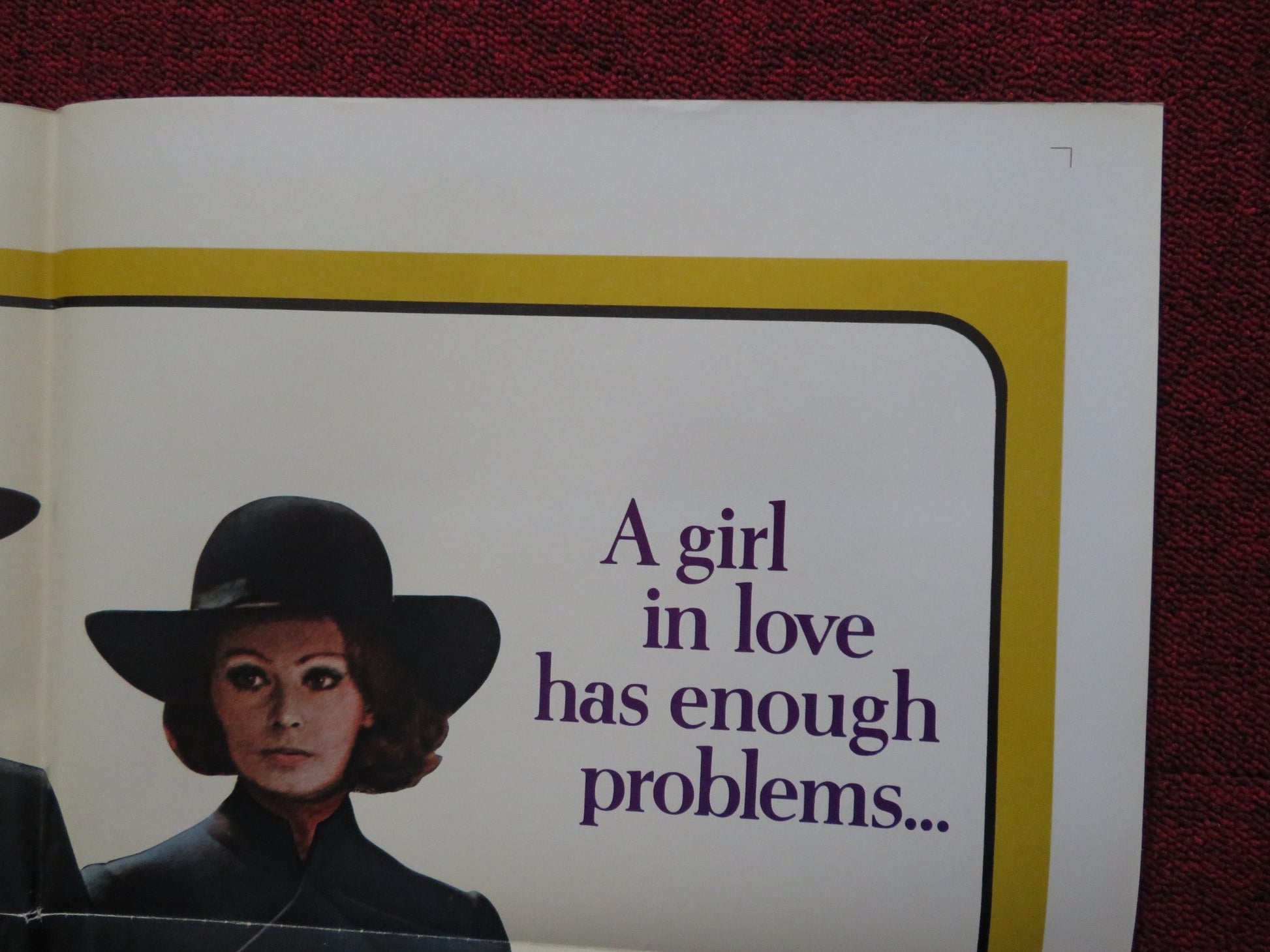 PRIEST'S WIFE FOLDED US ONE SHEET POSTER SOPHIA LOREN MARCELLO MASTROIANNI 1971 Rendezvous Cinema Movie posters