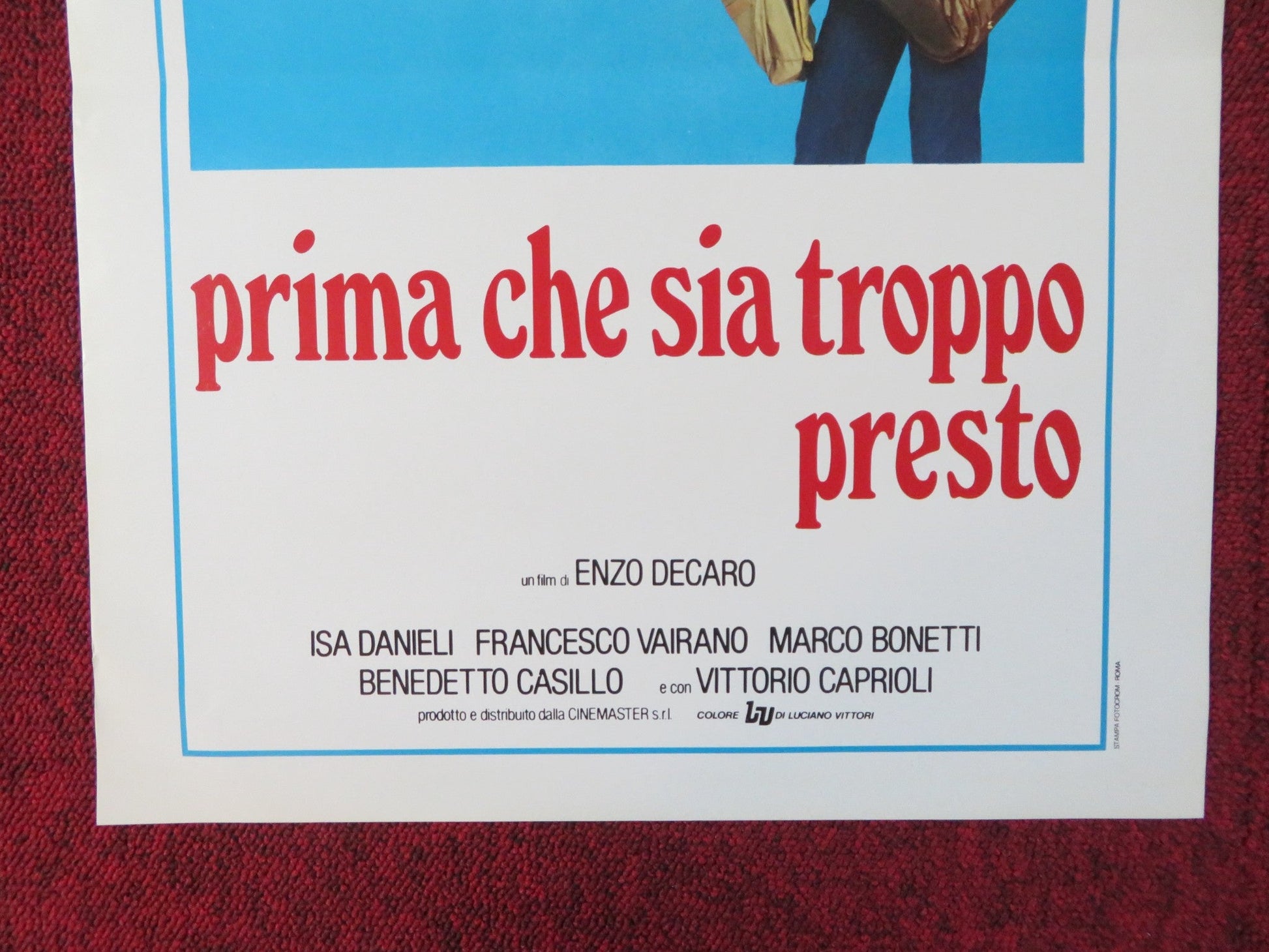 PRIMA CHE SIA TROPPO PRESTO ITALIAN LOCANDINA POSTER ENZO DECARO 1982 Rendezvous Cinema Movie posters