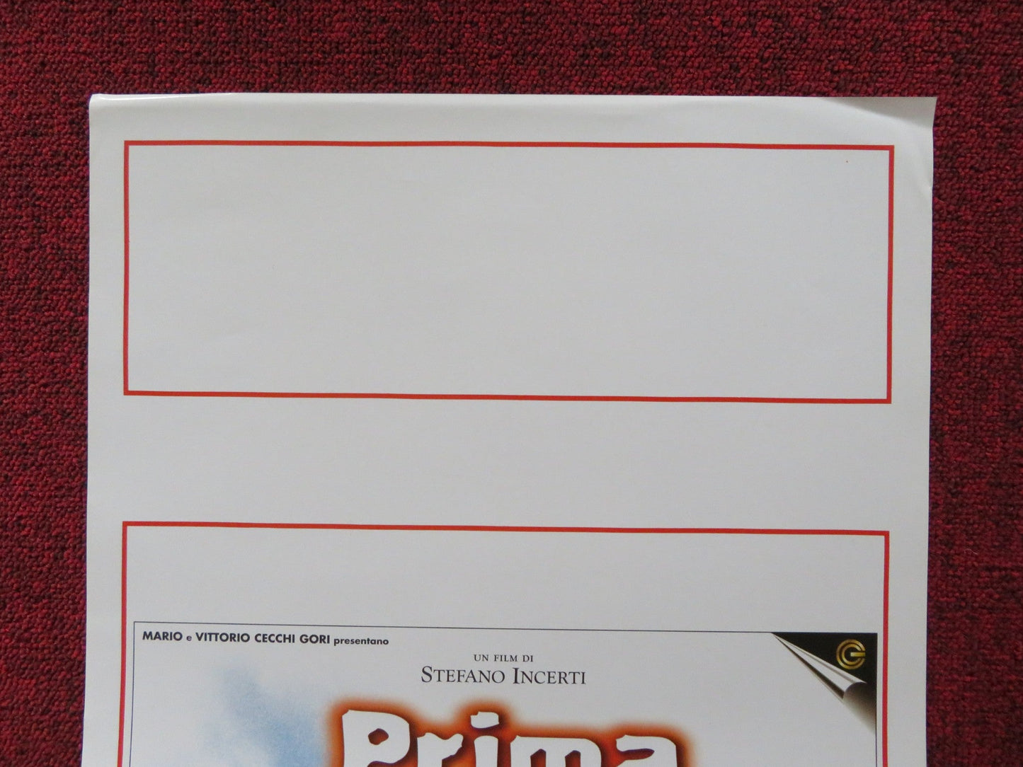 PRIMA DEL TRAMONTO ITALIAN LOCANDINA POSTER COSTANTINO CARROZZA SEBASTIANO 1999 Rendezvous Cinema Movie posters