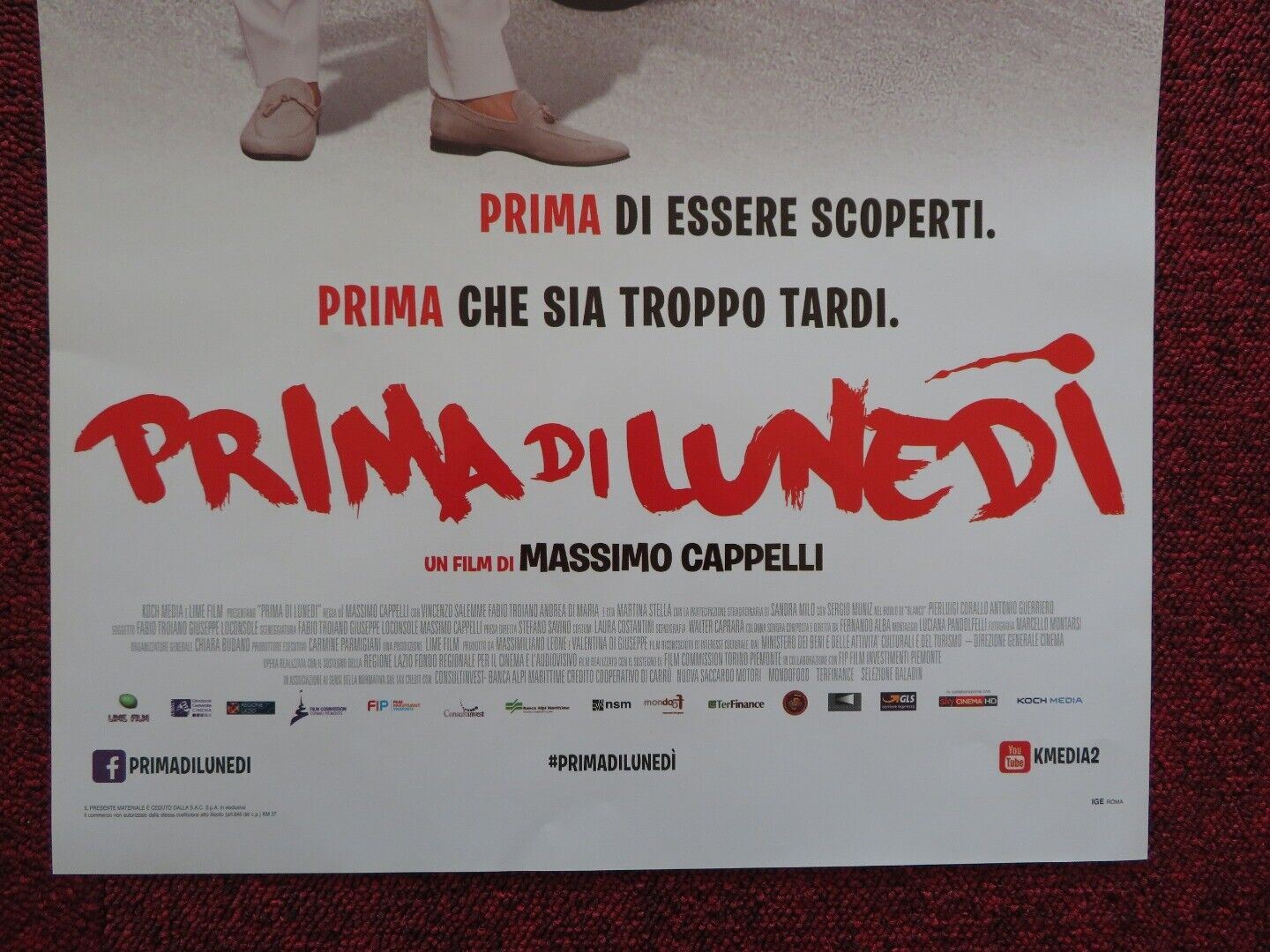 PRIMA DI LUNEDI ITALIAN LOCANDINA (27.5"x12.5") POSTER VINCENZO SALEMME 2016 - Rendezvous Cinema