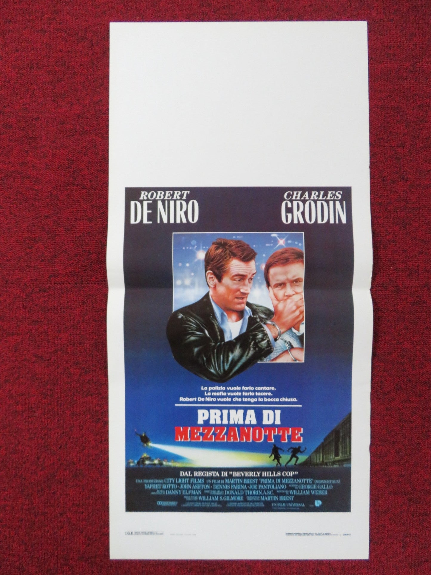 PRIMA DI MEZZANOTTE ITALIAN LOCANDINA POSTER ROBERT DE NIRO CHARLES GRODIN 1988 Rendezvous Cinema Movie posters