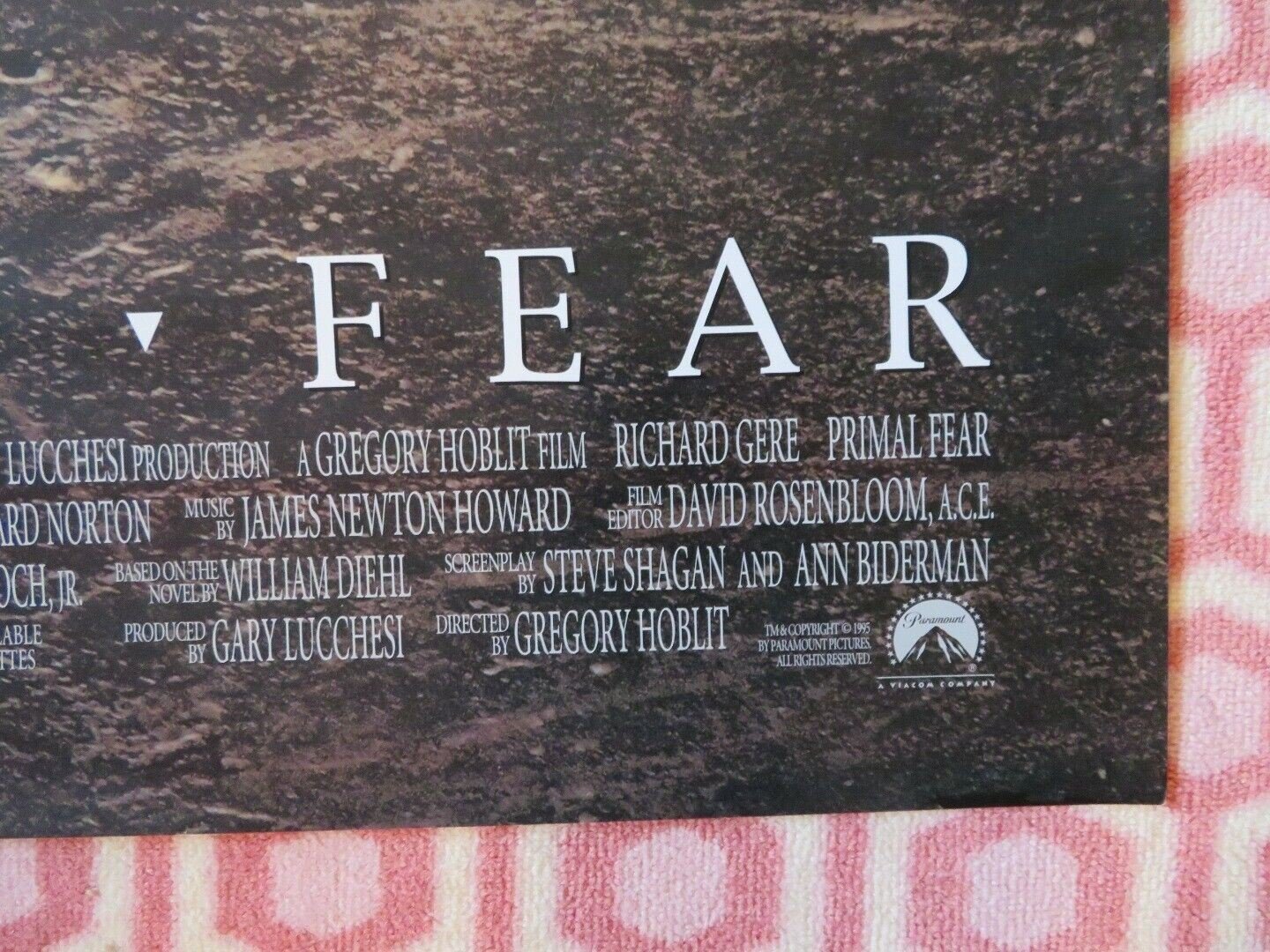 PRIMAL FEAR US ONE SHEET ROLLED POSTER RICHARD GERE LAURA LINNEY 1996 Movie posters
