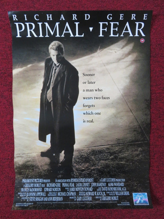 PRIMAL FEAR VHS POSTER RICHARD GERE LAURA LINNEY 1996 Rendezvous Cinema Movie posters