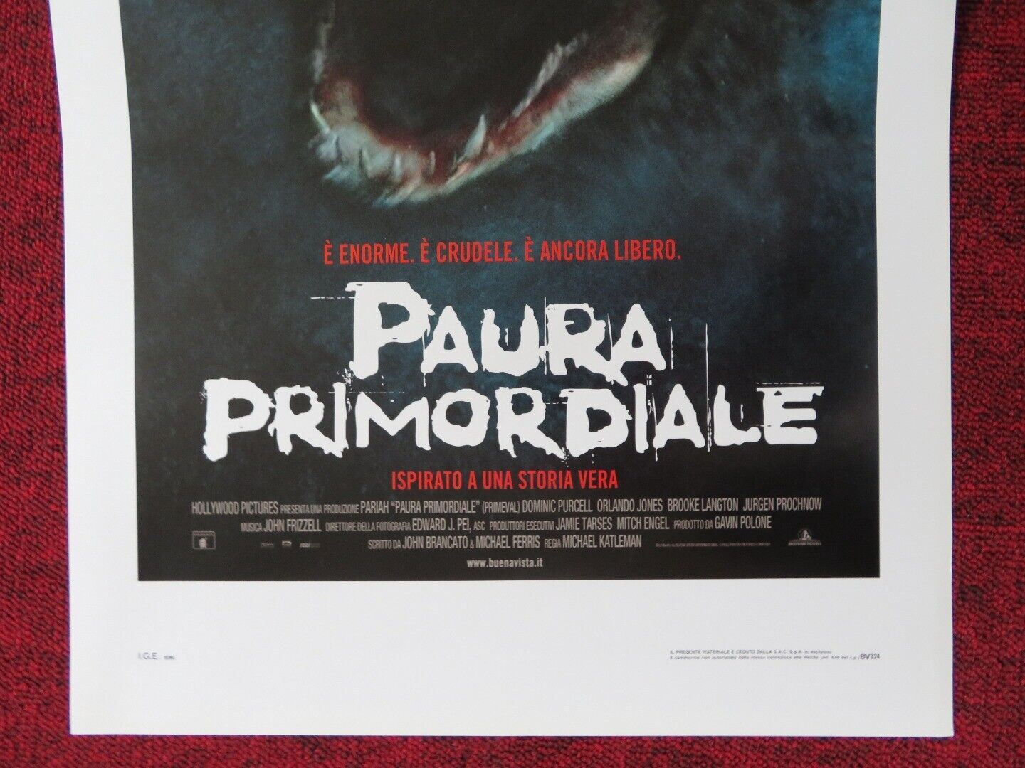 PRIMEVAL ITALIAN LOCANDINA (27.5"x13") POSTER D PURCELL B LANGTON 2004 Movie posters