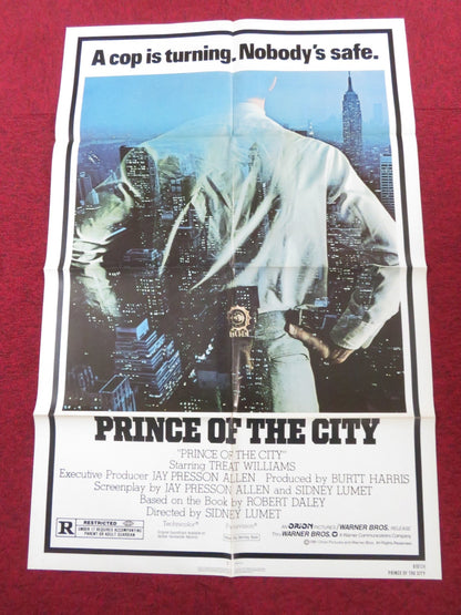 PRINCE OF THE CITY - B FOLDED US ONE SHEET POSTER TREAT WILLIAMS ORBACH 1981 Rendezvous Cinema Movie posters