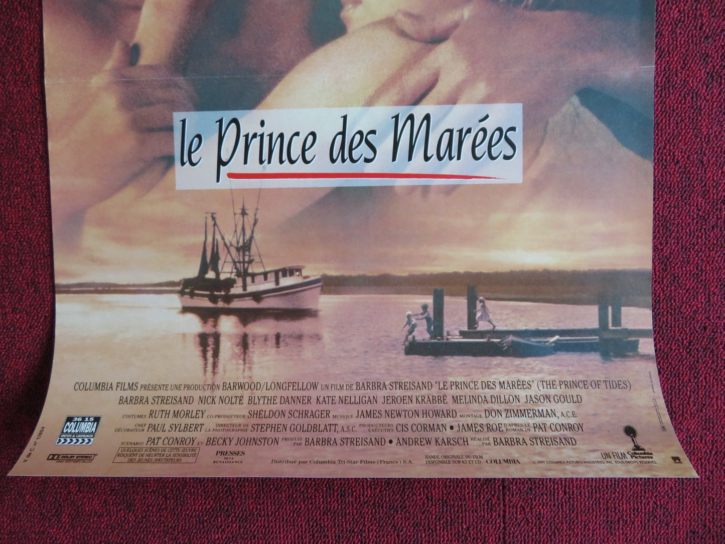 PRINCE OF TIDES FRENCH (15.5" x 21") POSTER BARBARA STREISAND NICK NOLTE 1991 Rendezvous Cinema Movie posters