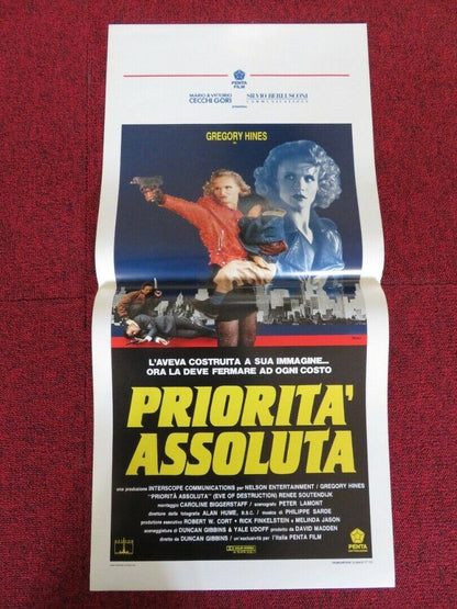 PRIORITA' ASSOLUTA /Eve of destruction ITALIAN LOCANDINA (27.5"x13") POSTER 1992 - Rendezvous Cinema