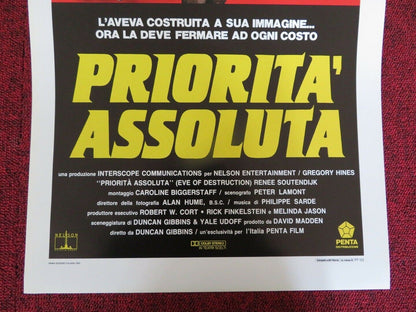 PRIORITA' ASSOLUTA /Eve of destruction ITALIAN LOCANDINA (27.5"x13") POSTER 1992 - Rendezvous Cinema