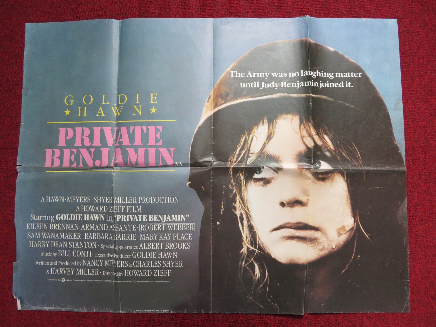 PRIVATE BENJAMIN UK QUAD POSTER FOLDED GOLDIE HAWN EILEEN BRENNAN 1980 Rendezvous Cinema Movie posters