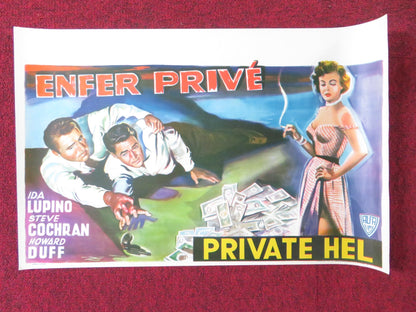 PRIVATE HELL 36 BELGIUM (14"x 21.5") POSTER IDA LUPINO STECE COCHRAN 1954 Rendezvous Cinema Movie posters