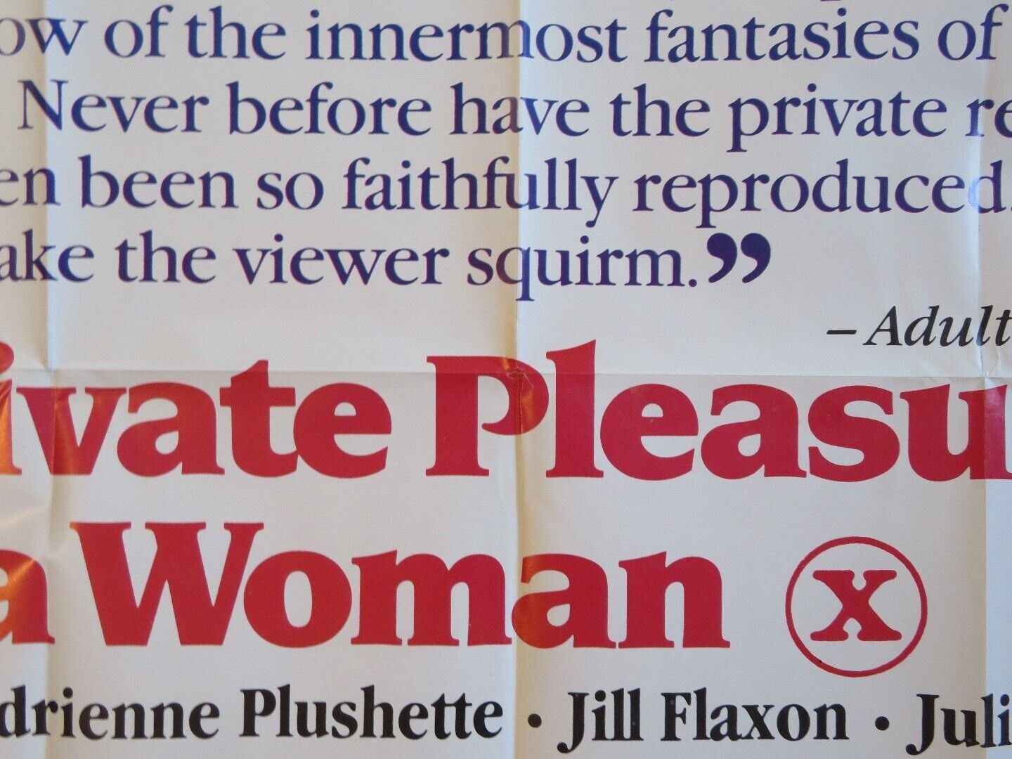 PRIVATE PLEASURES OF A WOMAN/Pleasures of a Woman FOLDED US ONE SHEET POSTER '83 - Rendezvous Cinema