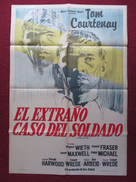 PRIVATE POTTER FOLDED ARGENTINA ONE SHEET POSTER TOM COURTENAY 1962 - Rendezvous Cinema