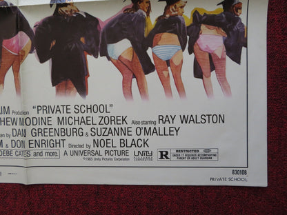 PRIVATE SCHOOL FOLDED US ONE SHEET POSTER PHOEBE CATES BETSY RUSSELL 1983 Rendezvous Cinema Movie posters