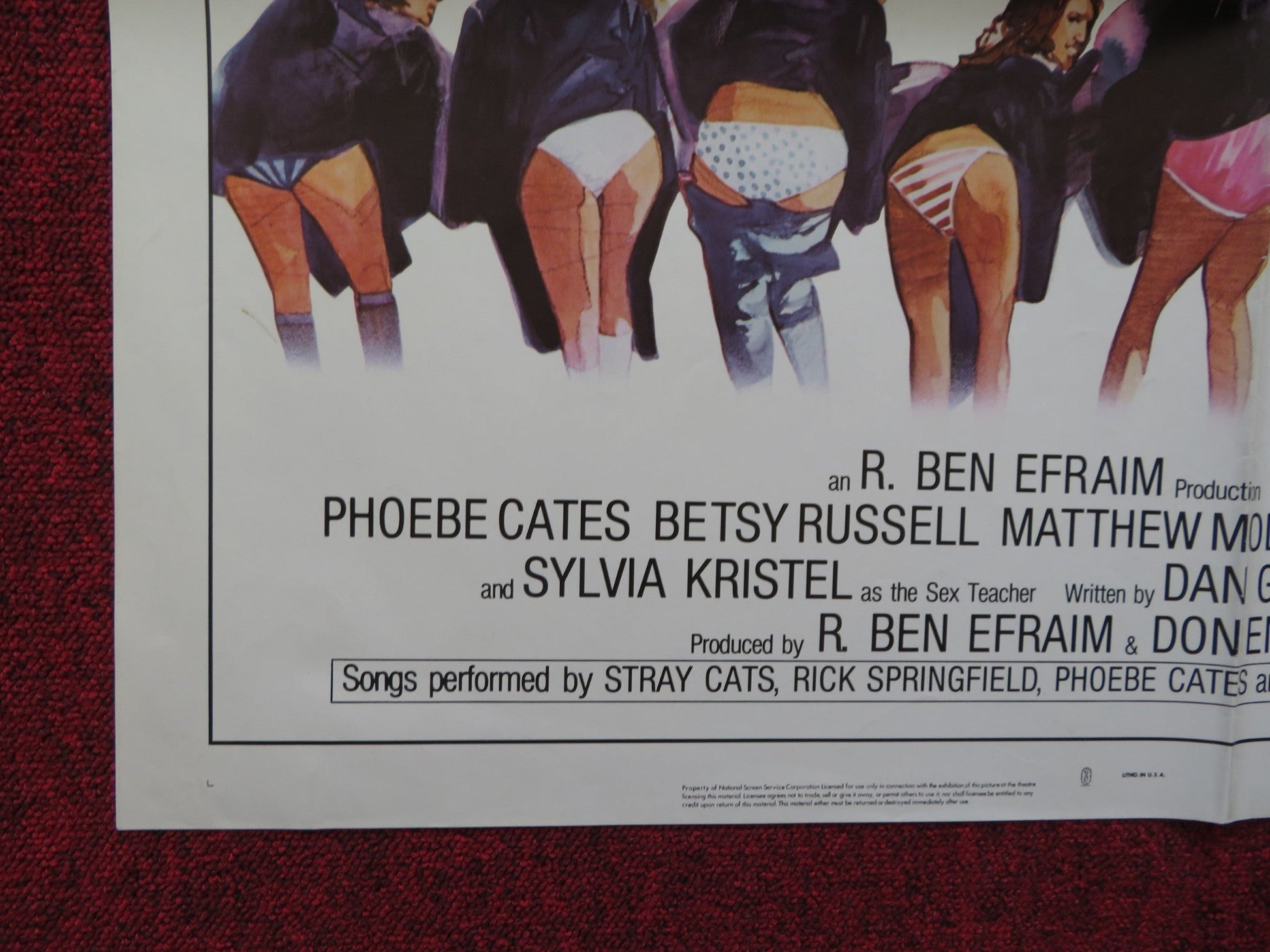 PRIVATE SCHOOL FOLDED US ONE SHEET POSTER PHOEBE CATES BETSY RUSSELL 1983 Rendezvous Cinema Movie posters