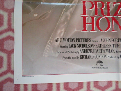 PRIZZI'S HONOR FOLDED US ONE SHEET POSTER JACK NICHOLSON KATHLEEN TURNER 1985 Movie posters