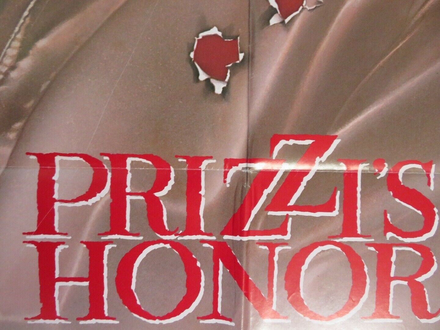 PRIZZI'S HONOR FOLDED US ONE SHEET POSTER JACK NICHOLSON KATHLEEN TURNER 1985 Movie posters