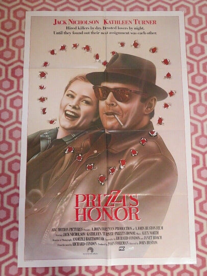 PRIZZI'S HONOR FOLDED US ONE SHEET POSTER JACK NICHOLSON KATHLEEN TURNER 1985 Movie posters