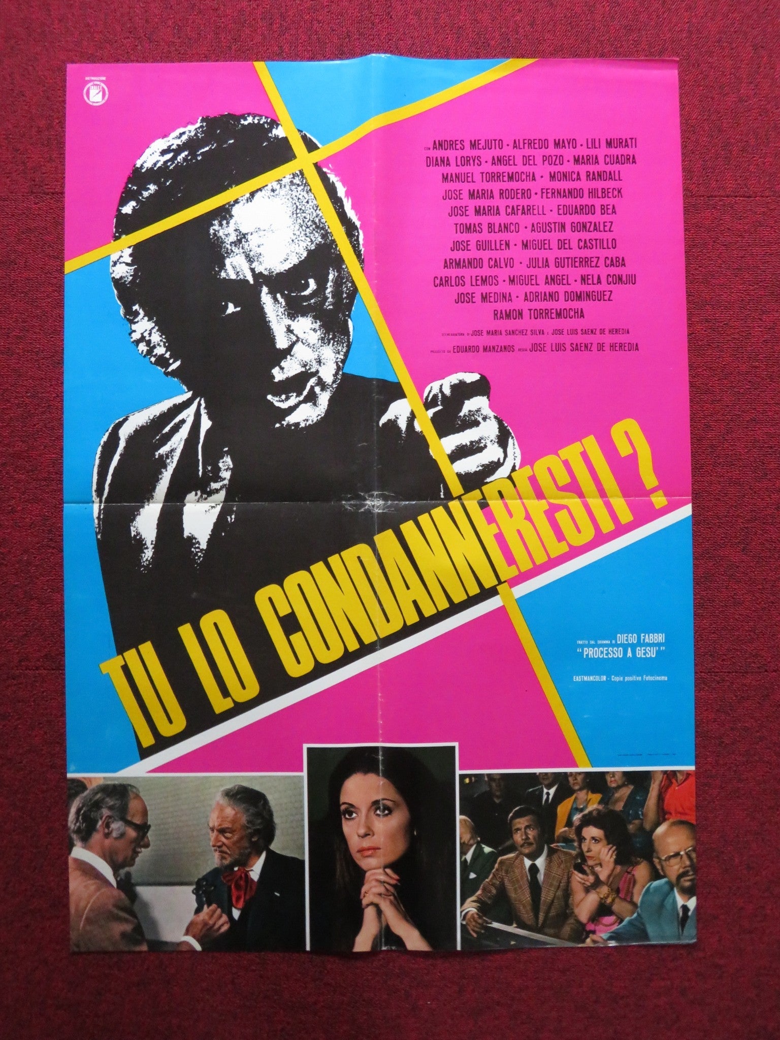 PROCESO A JESUS ITALIAN FOGLIO POSTER ANDRES MEJUTO ALFREDO MAYO 1974 Rendezvous Cinema Movie posters