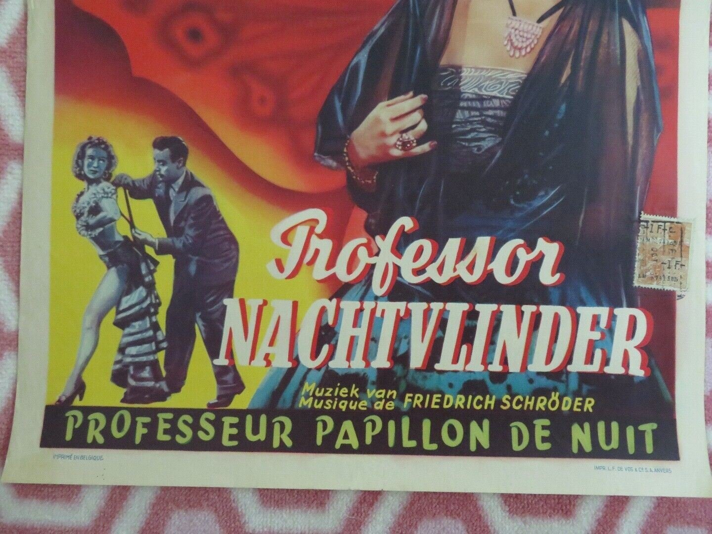 PROFESSOR NACHFALTER/ PROFESSOE NACHTVLINDER BELGIUM (19"x 14") POSTER 1951 Movie posters