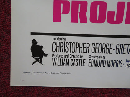 PROJECT X FOLDED US ONE SHEET POSTER CHRISTOPHER GEORGE GRETA BALDWIN 1968 Rendezvous Cinema Movie posters