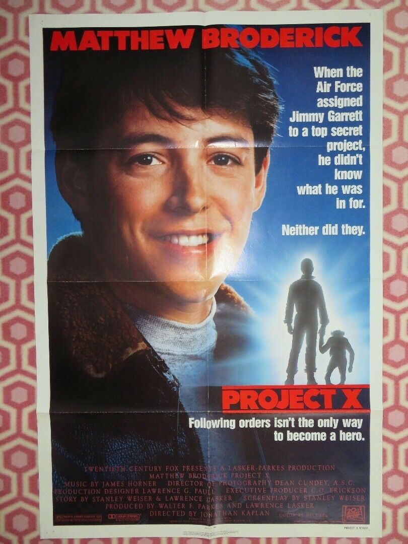 PROJECT X US ONE SHEET POSTER MATTHEW BRODERICK HELEN HUNT 1987 Movie posters