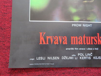 PROM NIGHT YUGOSLAVIAN (19"x 27") POSTER LESLIE NIELSEN 1980 Movie posters